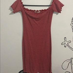 Red strip dress